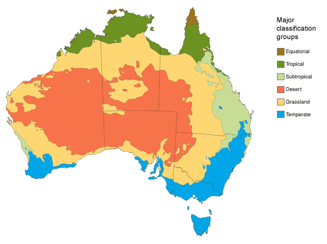 Climatic zones australie