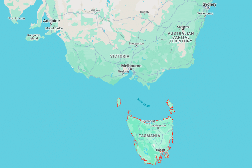 Map of Tasmania - Australia